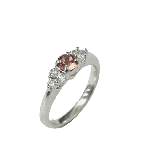 Salmon Malaya Garnet Ring