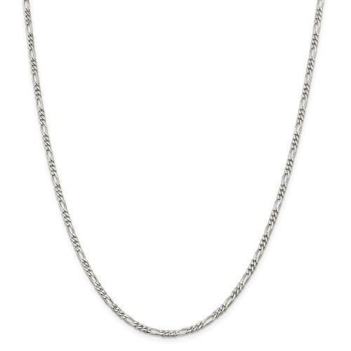 2.85mm 18 Inch Sterling Silver Figaro Chain