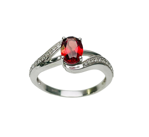 Mozanbique Garnet & Diamond Ring
