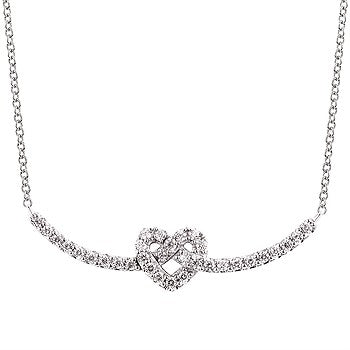 Sterling Silver Diamond Love Knot Necklace