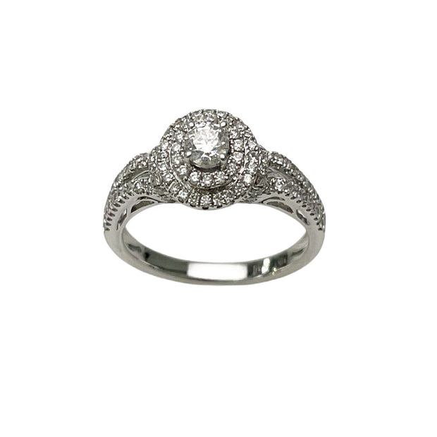 Double Halo Diamond Engagement Set