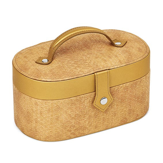 Gold Textured Pattern Jewelry Case