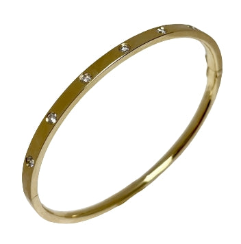 Lab grown bezel set diamond bangle