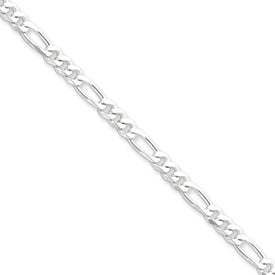 4.5mm 18 Inch Sterling Silver Figaro Chain