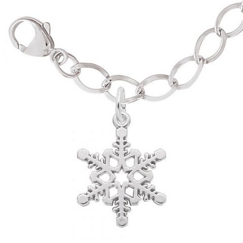 Sterling Silver Snowflake Charm Bracelet