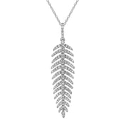 3/8 TW Diamond Feather Pendant