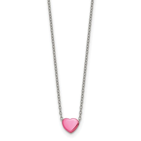 Stainless Steel Pink Heart