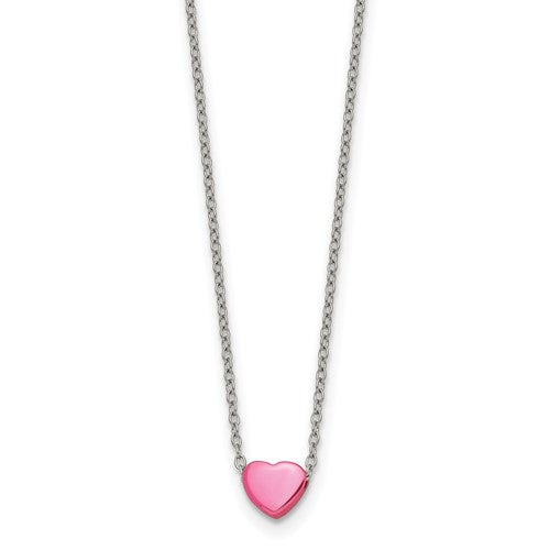 Stainless Steel Pink Heart