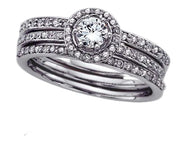Halo Design Three Peice Wedding Set