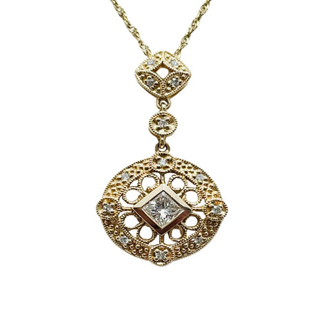 1/3 TW Vintage Diamond Pendant