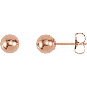 5.0mm Ball Earrings-Rose Gold