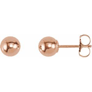 5.0mm Ball Rose Gold Earrings