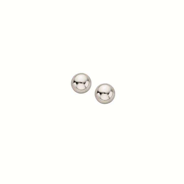 5mm White Gold Ball Earrings