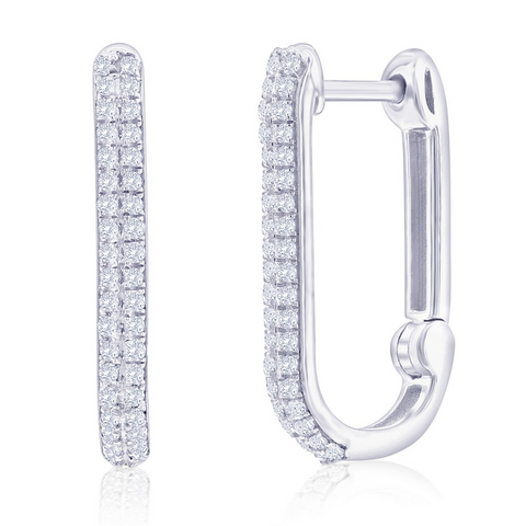 Sterling Silver U-Shaped Diamonds
