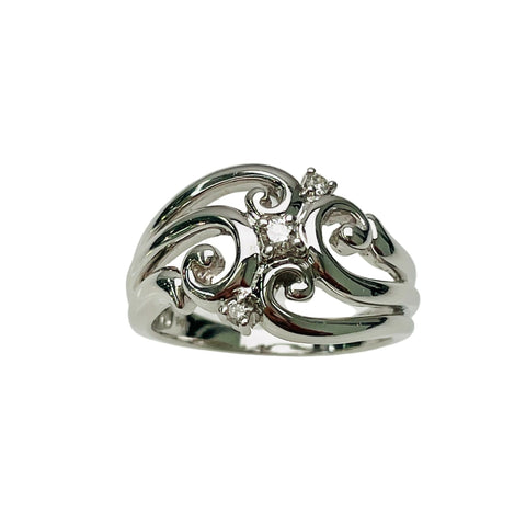 1/10 Carat TW Diamond Swril Ring