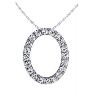 Diamond Open Oval Pendant