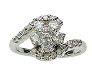 7/8 Carat TW Diamond Fancy Flower Cluster Ring