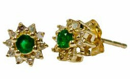 Emerald & diamond earrings