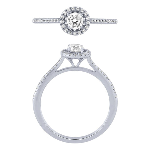1/2 TW Diamond Halo Wedding Set