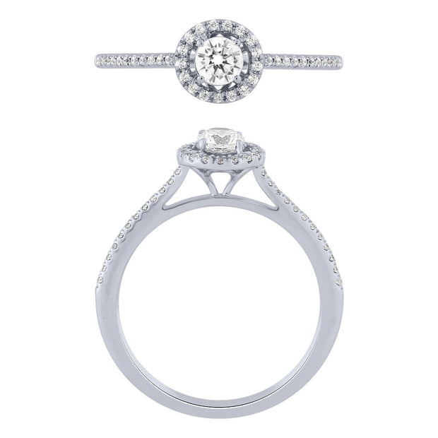 1/2 TW Diamond Halo Wedding Set