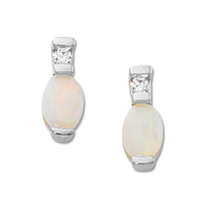 Opal and Diamond Earrings