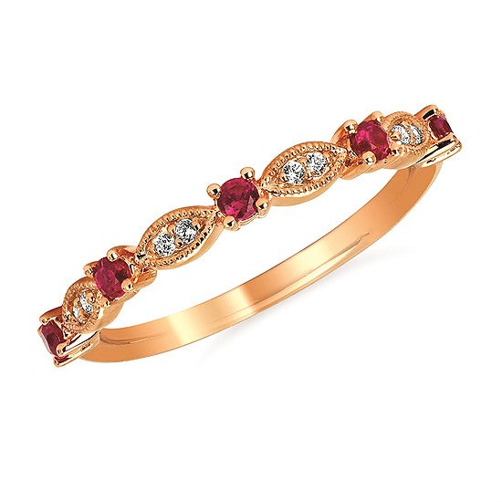 Stackable Ruby & Diamond Ring