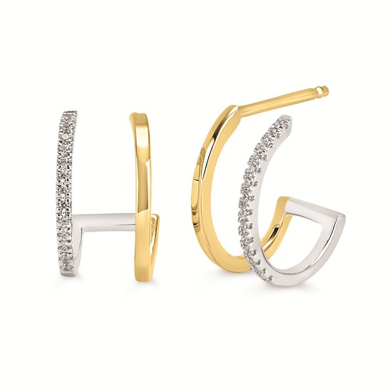 Diamond Two Tone Hoops