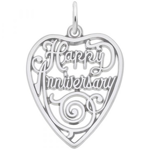 Happy Anniversary Heart Charm