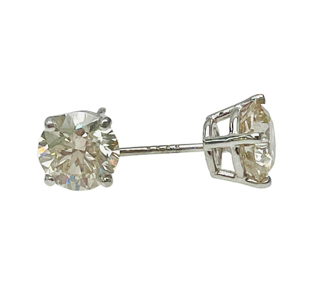 2.50 CaratTotal Weight Round-cut Diamond Solitaire Stud Earring