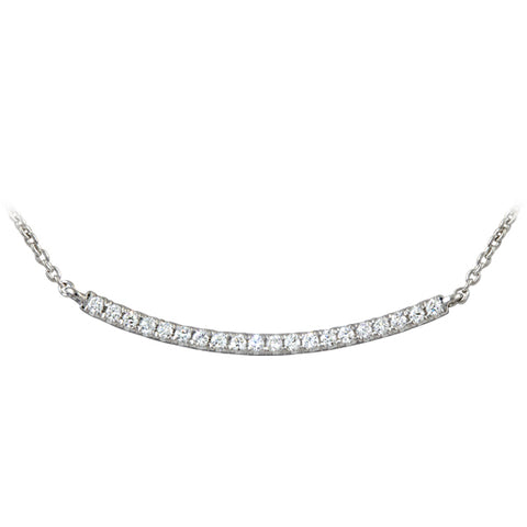 Diamond Curved Bar Necklace