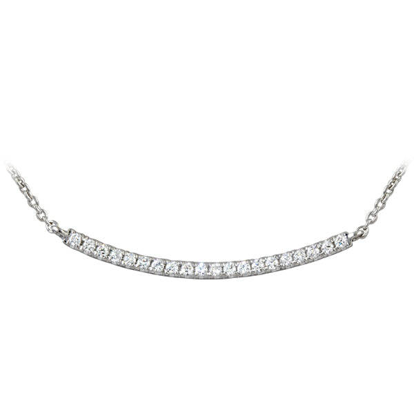 Diamond Curved Bar Necklace