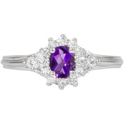 Amethyst & Diamond Ring