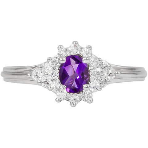 Amethyst & Diamond Ring