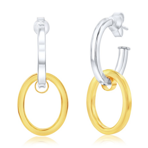 Sterling Silver Two Tone Earrings