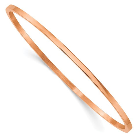 Stainless Steel Polished Rose IP-plated 2mm Bangle