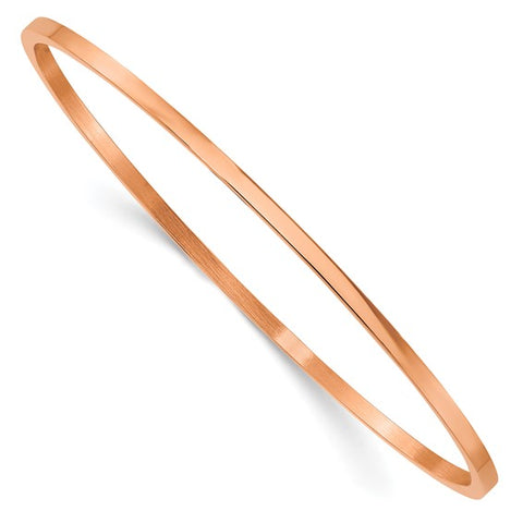 Stainless Steel Polished Rose IP-plated 2mm Bangle