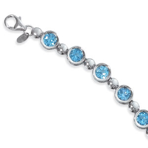 Blue Topaz Bracelet Sterling Silver