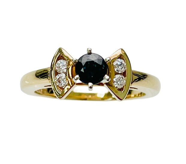 Sapphire & Diamond Bow Ring