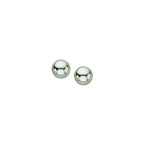 6mm White Gold Ball Earrings