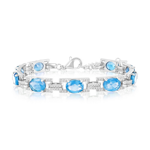 Sterling Silver Blue Topaz Bracelet