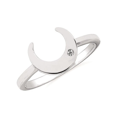 Sterling Silver Moon Crest Ring