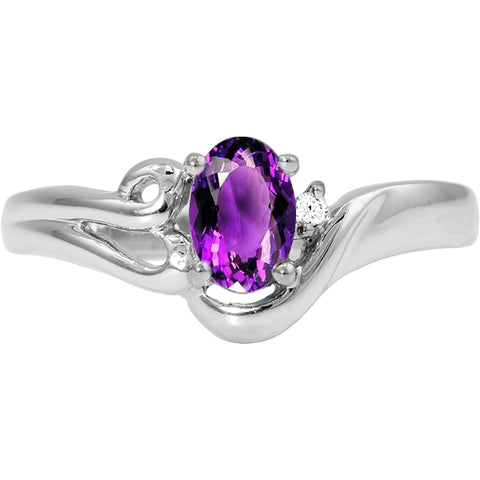 Amethyst & Diamond Ring