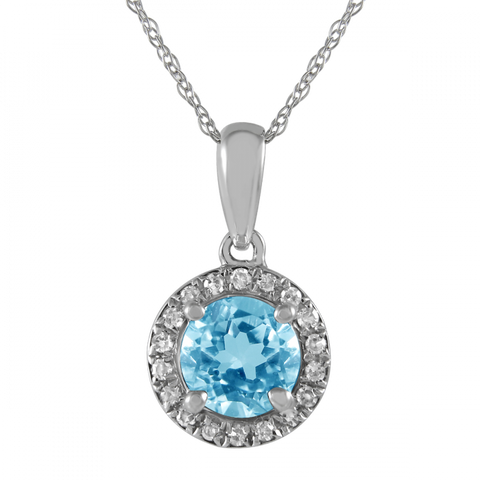 Round Blue Topaz pendant