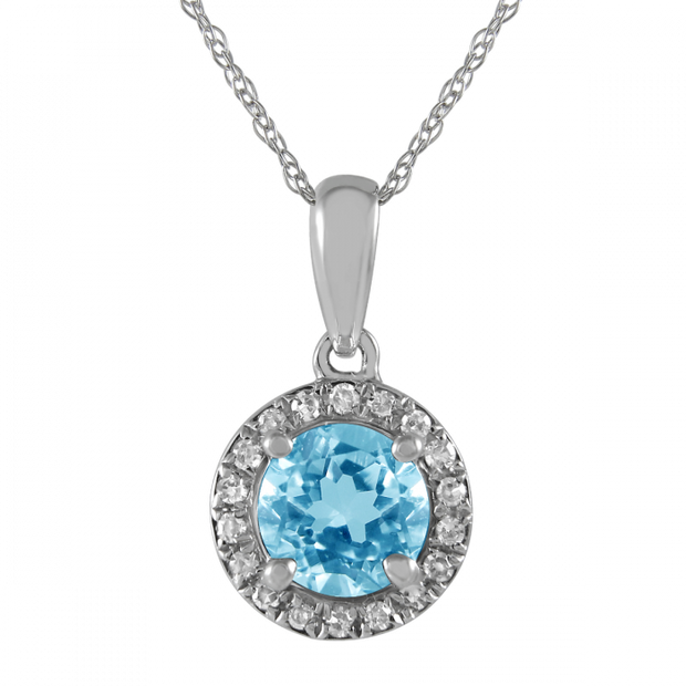 Round Blue Topaz pendant