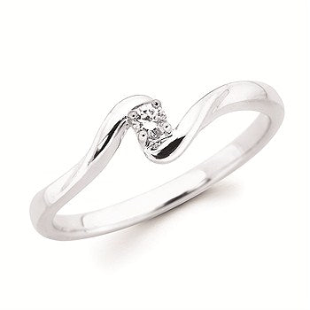 Sterling Silver Diamond Promise Ring