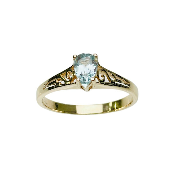 Aquamarine Filgree Ring