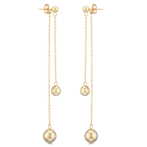 Dangle Bead Earring 14k yellow gold