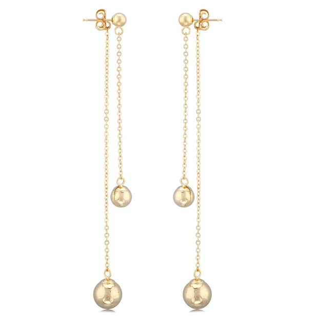 Dangle Bead Earring 14k yellow gold