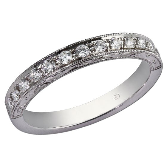 Diamond Band With Etching