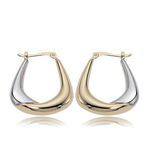 Two Tone Twist Gold Hoops